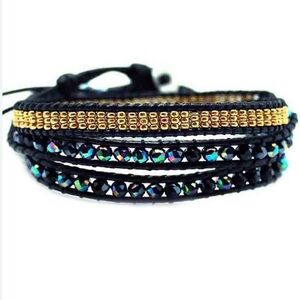 X Katie Soleil Multi Beaded Wrap Bracelet in Peacock